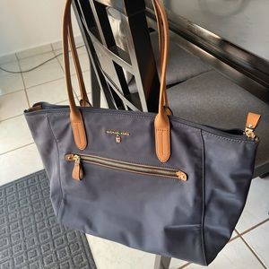Michael Kors Authentic Kelsey Nylon Navy Tote Bag